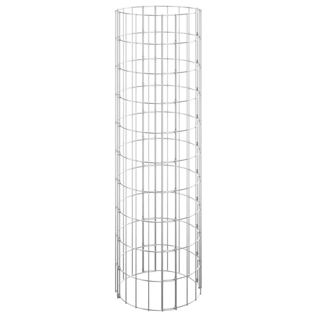 Circular Gabion Pole Galvanised Steel 100 cm Silver