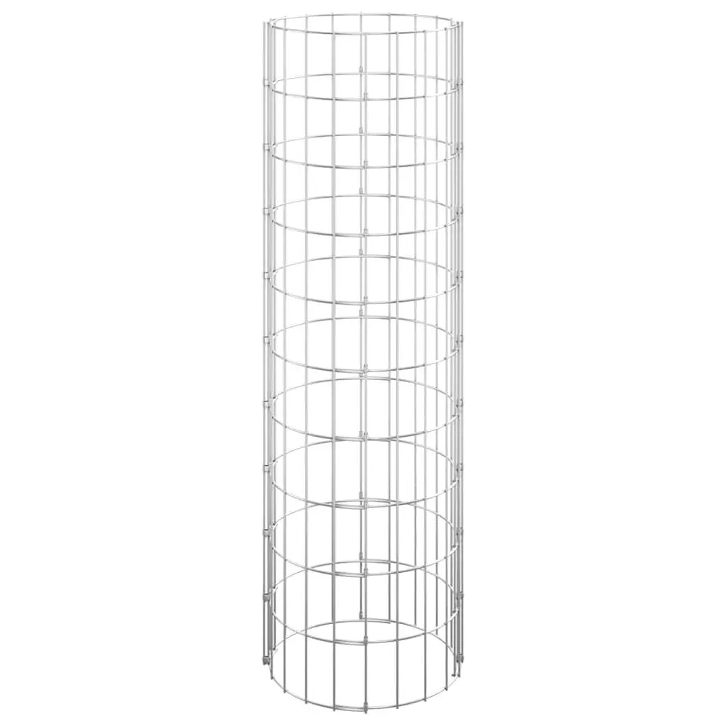 Circular Gabion Pole Galvanised Steel 100 cm Silver
