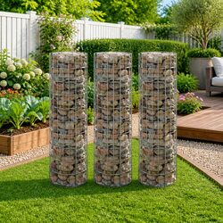 3 Piece Galvanised Steel Circular Gabion Planters