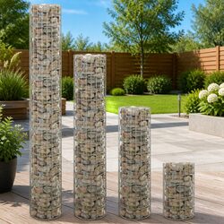 Durable Circular Gabion Raised Garden Beds 4-Pack Silver