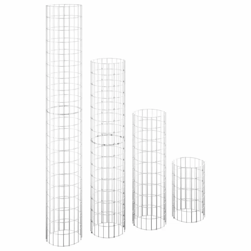 Circular Gabion Raised Garden Beds 4-Pack Silver