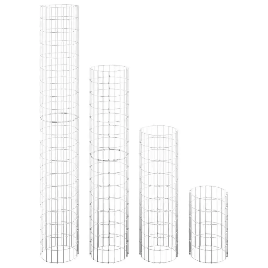 Circular Gabion Raised Garden Beds 4-Pack Silver