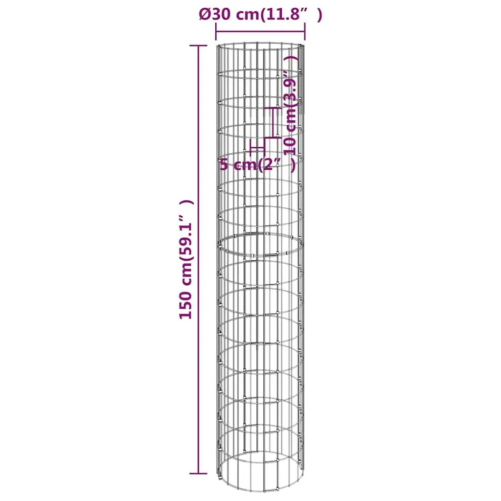 Circular Gabion Raised Garden Beds 4-Pack Silver