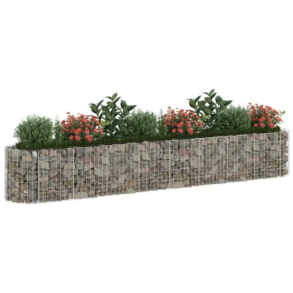 Raised Bed Planter Galvanised Iron 330x50x50cm Silver