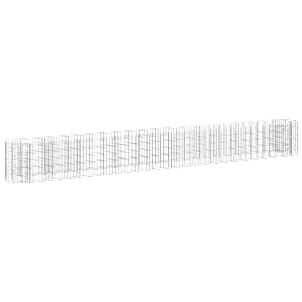 Gabion Raised Bed Planter Galvanised Iron 470x50x50 cm Silver