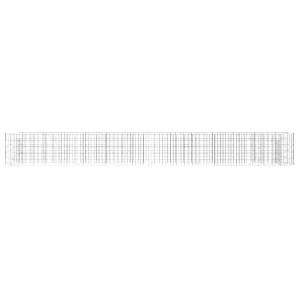 Gabion Raised Bed Planter Galvanised Iron 470x50x50 cm Silver