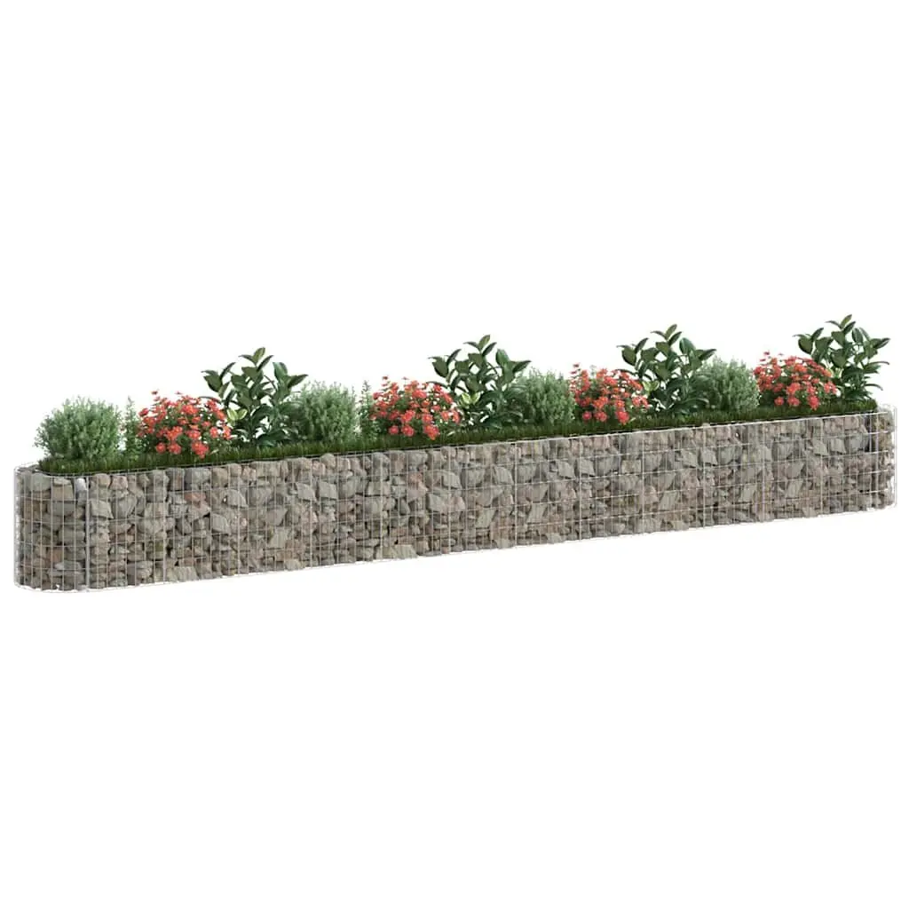 Gabion Raised Bed Planter Galvanised Iron 470x50x50 cm Silver