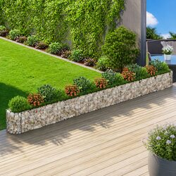 Robust Galvanised Iron Gabion Raised Bed Planter 610x50x50 cm