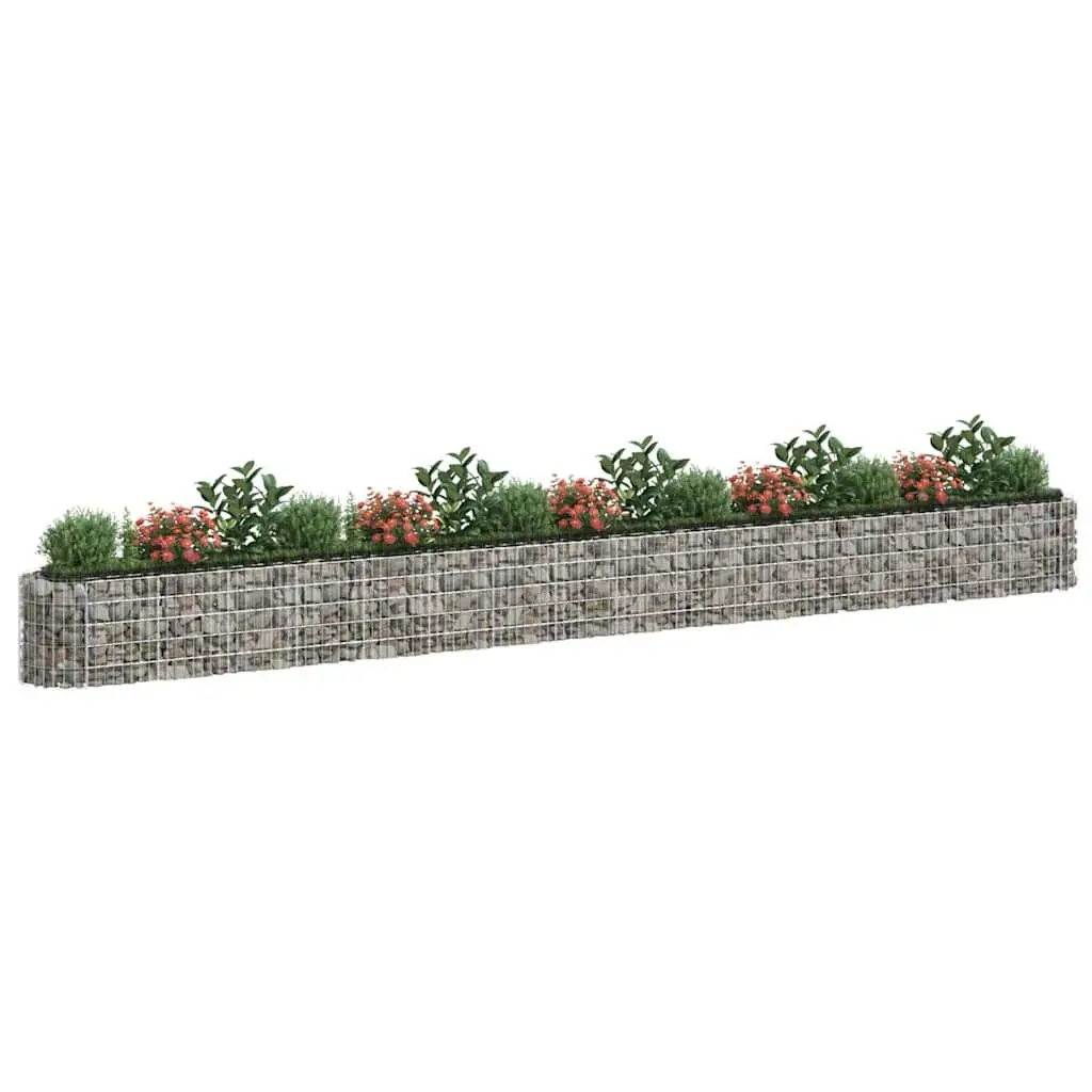 Gabion Raised Bed Galvanised Iron 610x50x50 cm Silver