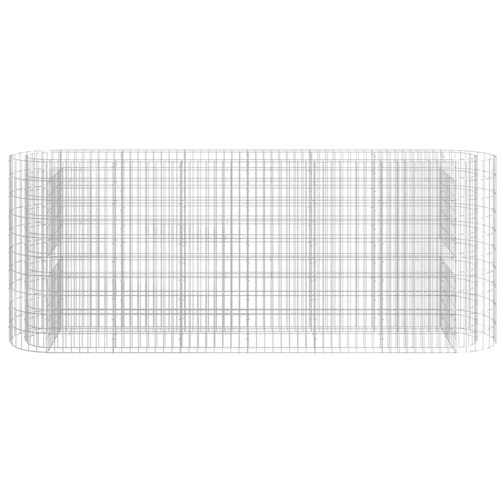 Gabion Raised Bed Galvanised Iron 260 x 50 x 100 cm Silver Garden Planter Flower Border