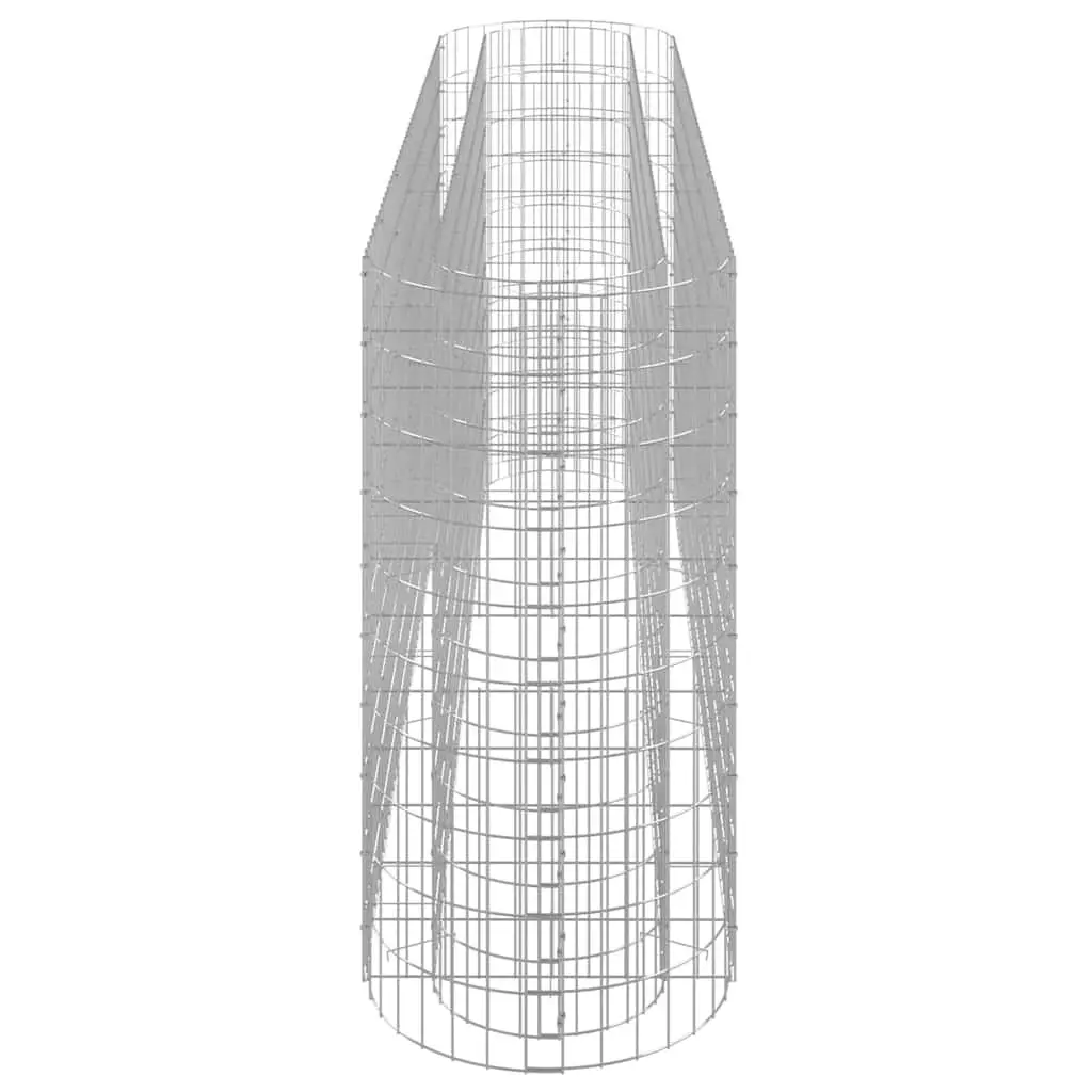Gabion Raised Bed Galvanised Iron 260 x 50 x 100 cm Silver Garden Planter Flower Border