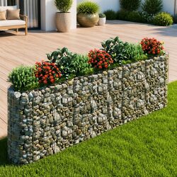 Durable Gabion Raised Bed for Gardening 330x50x100cm