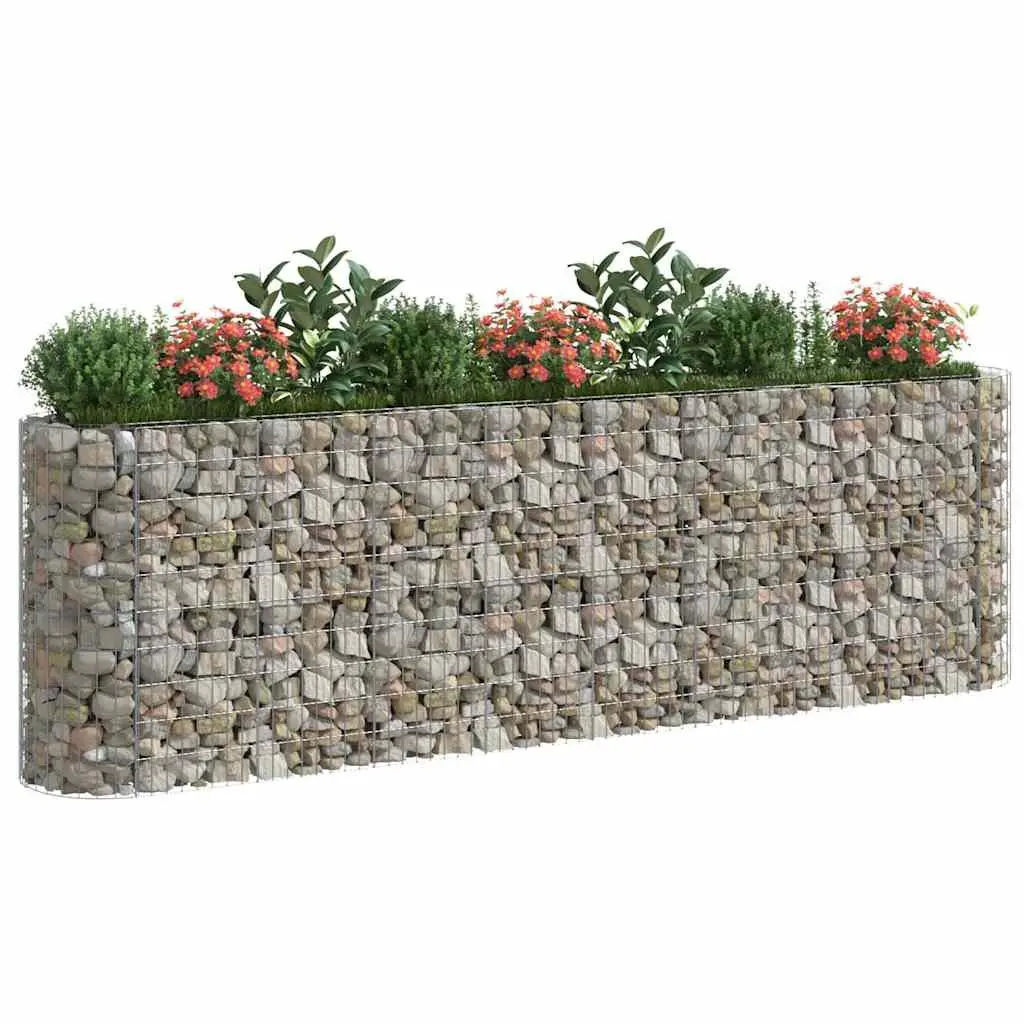 Gabion Raised Bed Galvanised Iron 330x50x100cm Silver