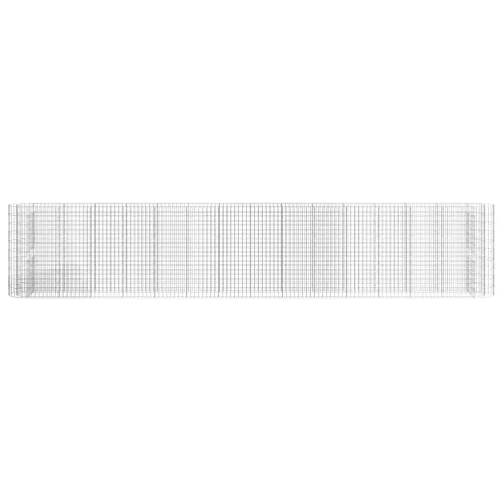 Raised Bed Planter Galvanised Iron Silver 540x50x100cm Garden Border Sturdy Construction