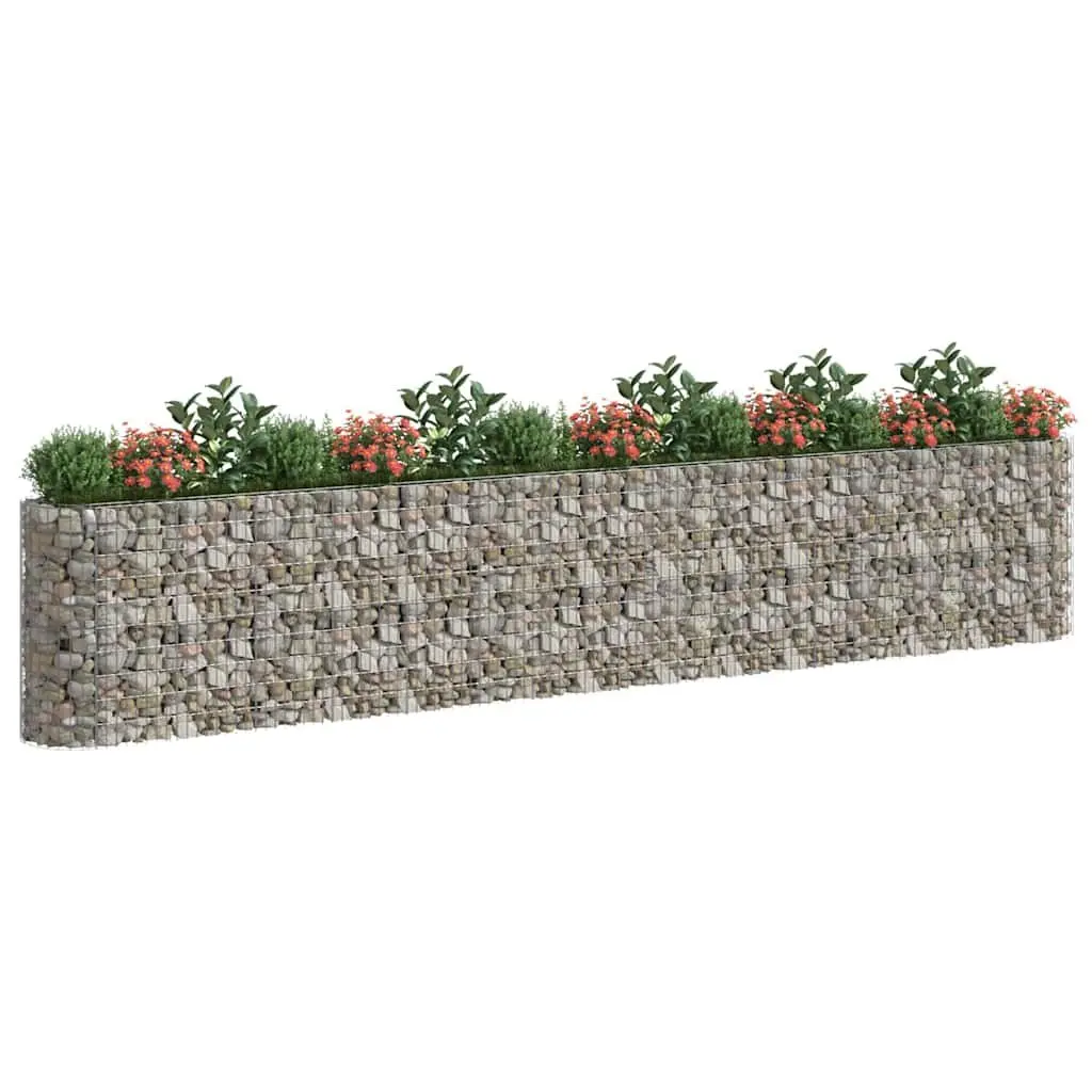 Raised Bed Planter Galvanised Iron Silver 540x50x100cm Garden Border Sturdy Construction