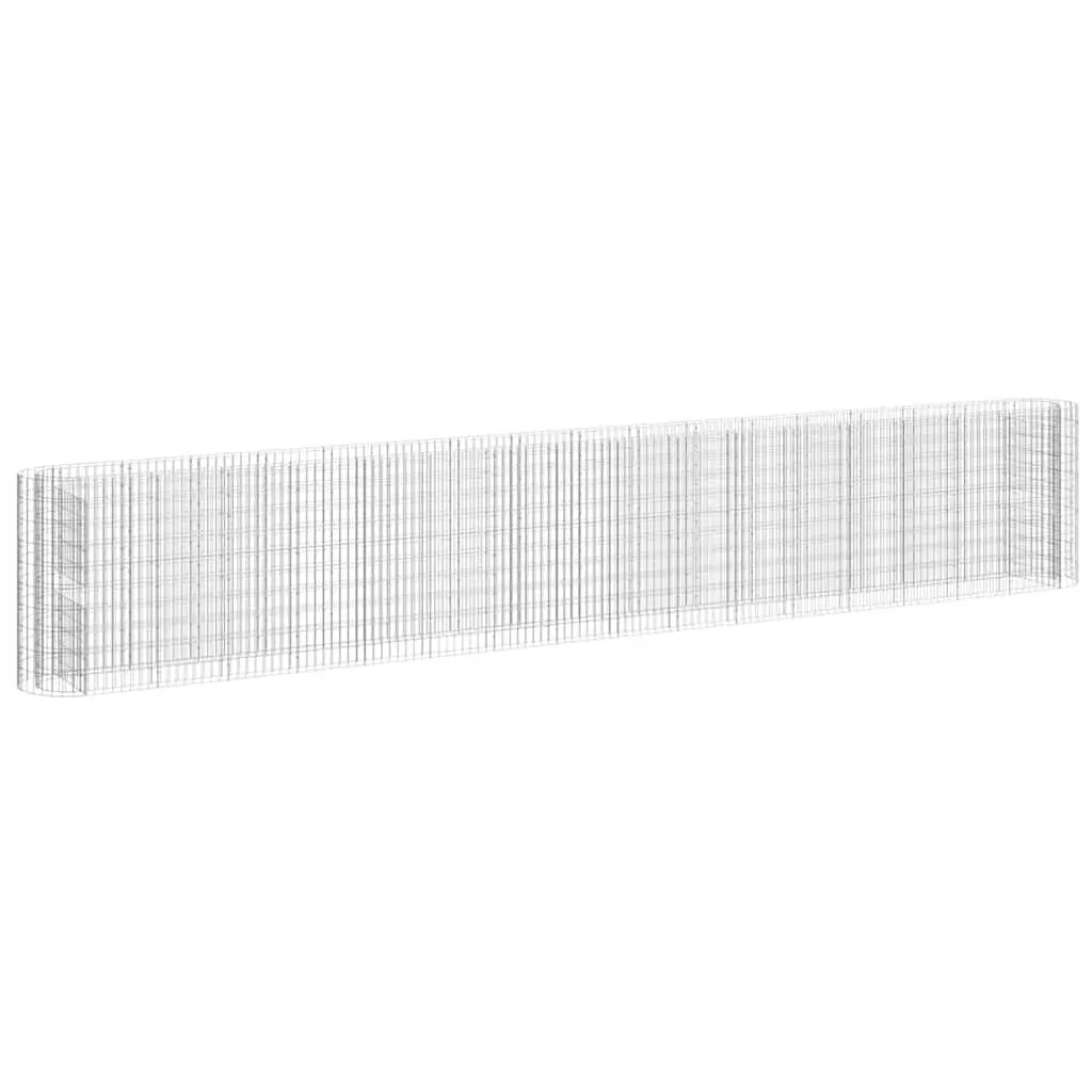 Gabion Raised Bed Galvanised Iron 610x50x100cm Silver