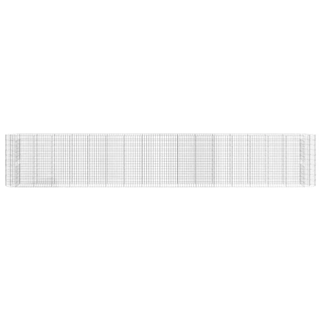 Gabion Raised Bed Galvanised Iron 610x50x100cm Silver