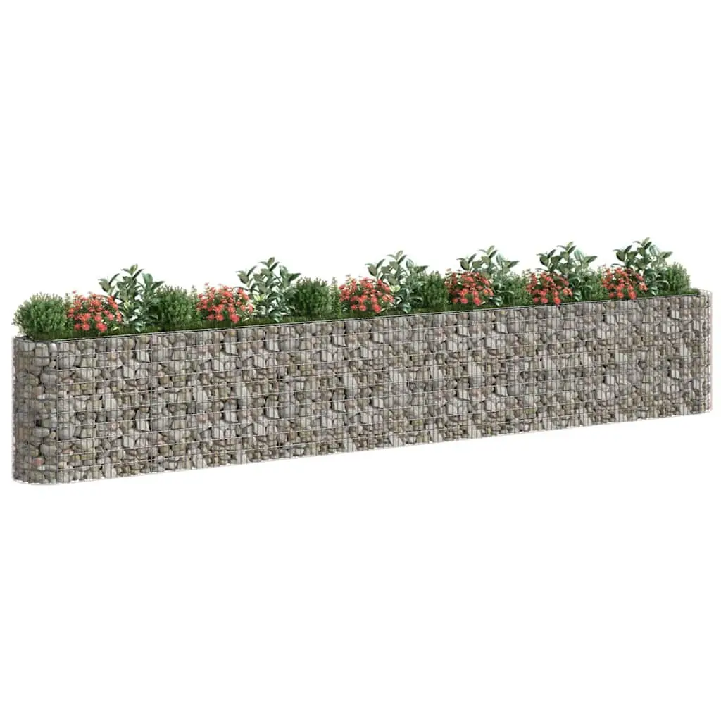 Gabion Raised Bed Galvanised Iron 610x50x100cm Silver