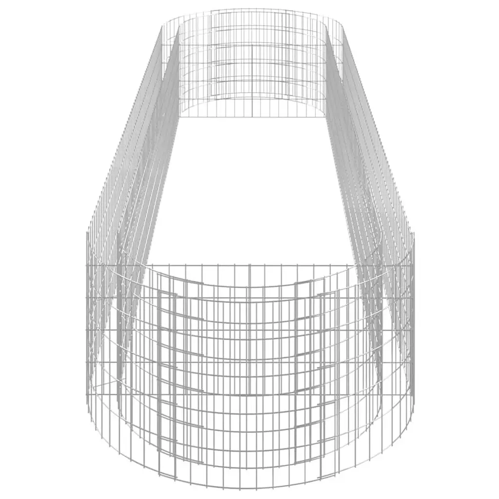 Gabion Raised Bed Galvanised Iron 400x100x50cm Silver