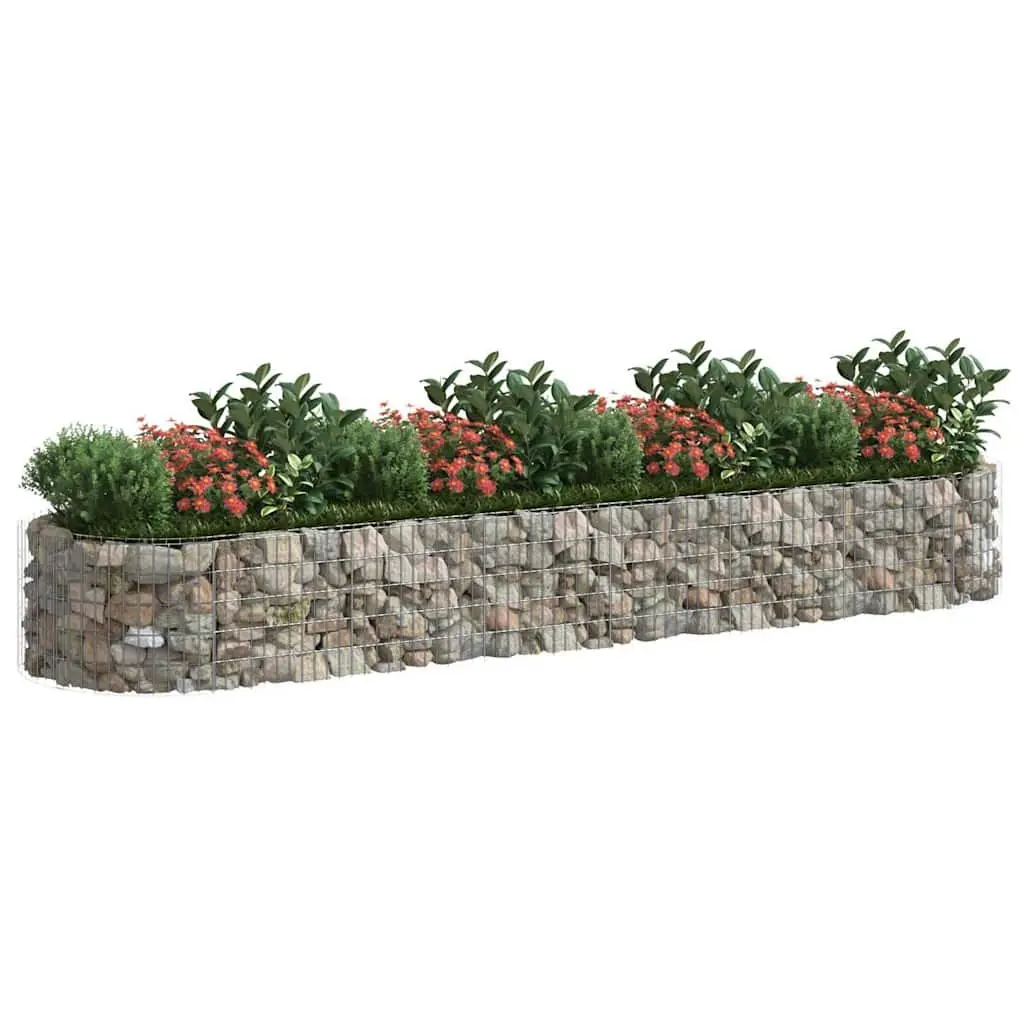 Gabion Raised Bed Galvanised Iron 400x100x50cm Silver