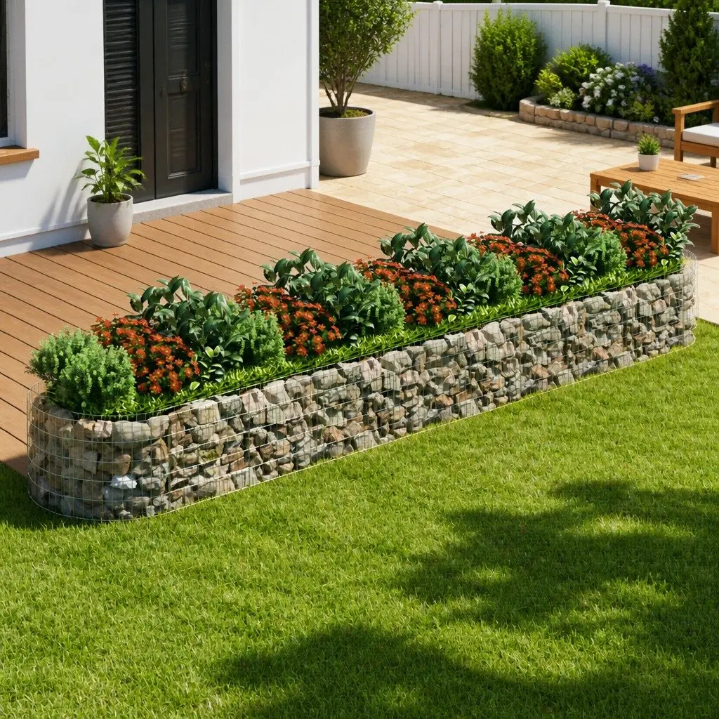 Galvanised Iron Gabion Raised Bed for Gardens