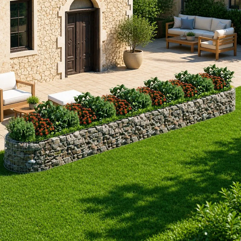 Galvanised Iron Gabion Raised Bed for Gardens
