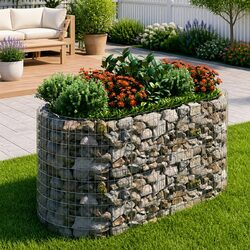 Durable Galvanised Iron Gabion Raised Bed Planter 200x100x100cm