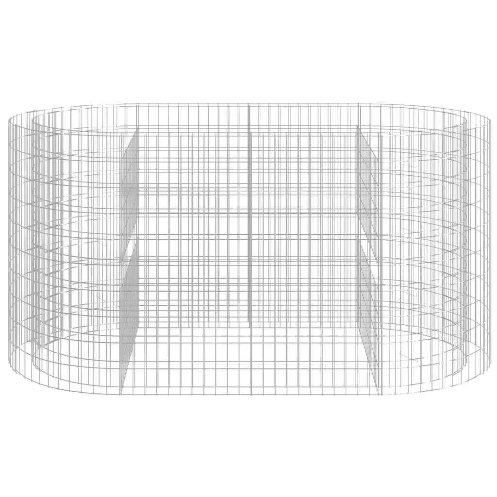Galvanised Iron Gabion Planter 200x100x100cm Silver Durable Flower Border for Garden and Patio