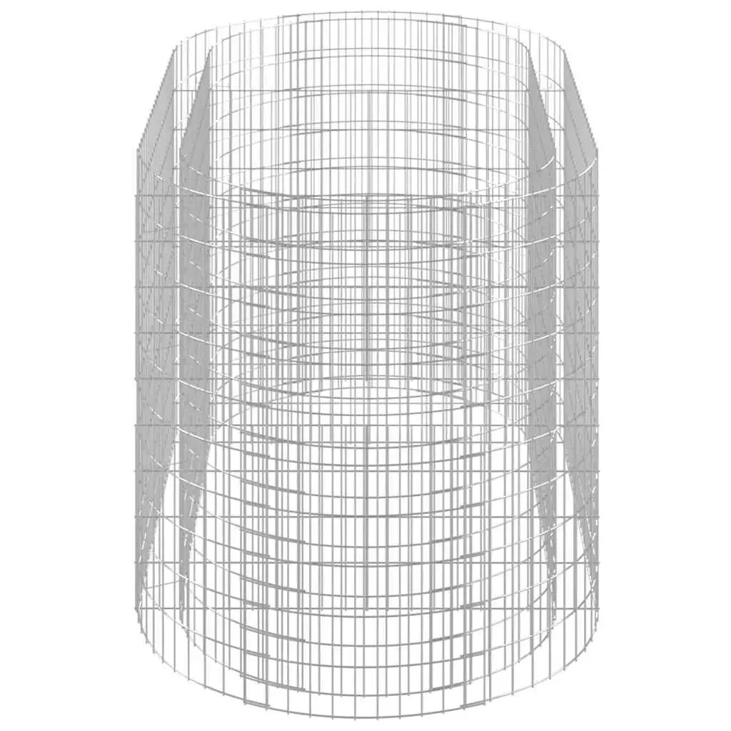 Galvanised Iron Gabion Planter 200x100x100cm Silver Durable Flower Border for Garden and Patio
