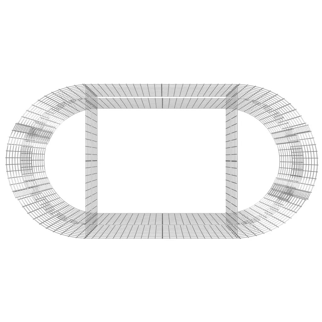 Galvanised Iron Gabion Planter 200x100x100cm Silver Durable Flower Border for Garden and Patio