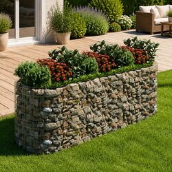 Sturdy Galvanised Iron Gabion Garden Bed 300x100x100cm