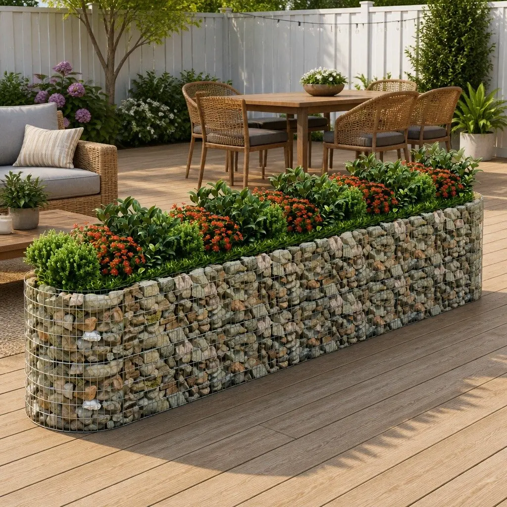 Gabion Raised Bed Planter Box Galvanised Iron 500 x 100 x 100 cm Silver