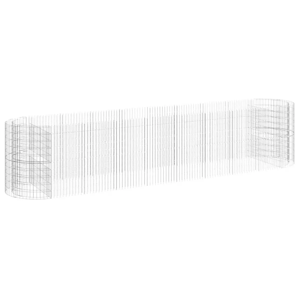 Gabion Raised Bed Planter Box Galvanised Iron 500 x 100 x 100 cm Silver