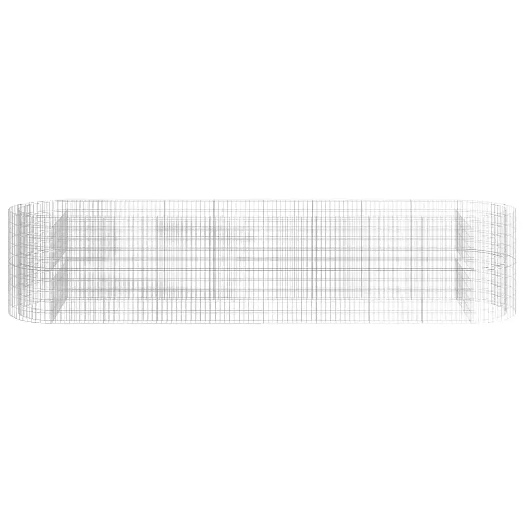 Gabion Raised Bed Planter Box Galvanised Iron 500 x 100 x 100 cm Silver