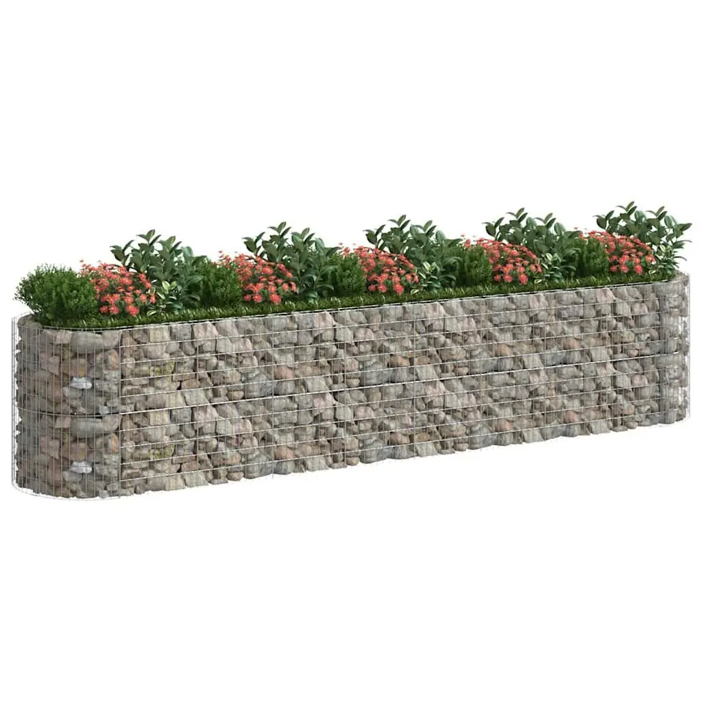 Gabion Raised Bed Planter Box Galvanised Iron 500 x 100 x 100 cm Silver