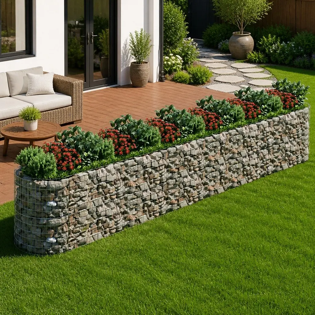 Gabion Raised Bed Planter for Garden Borders