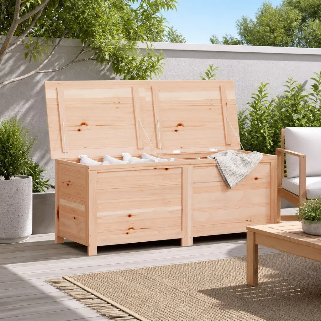 Outdoor Storage Box Solid Fir Wood 150x50x56 cm Brown