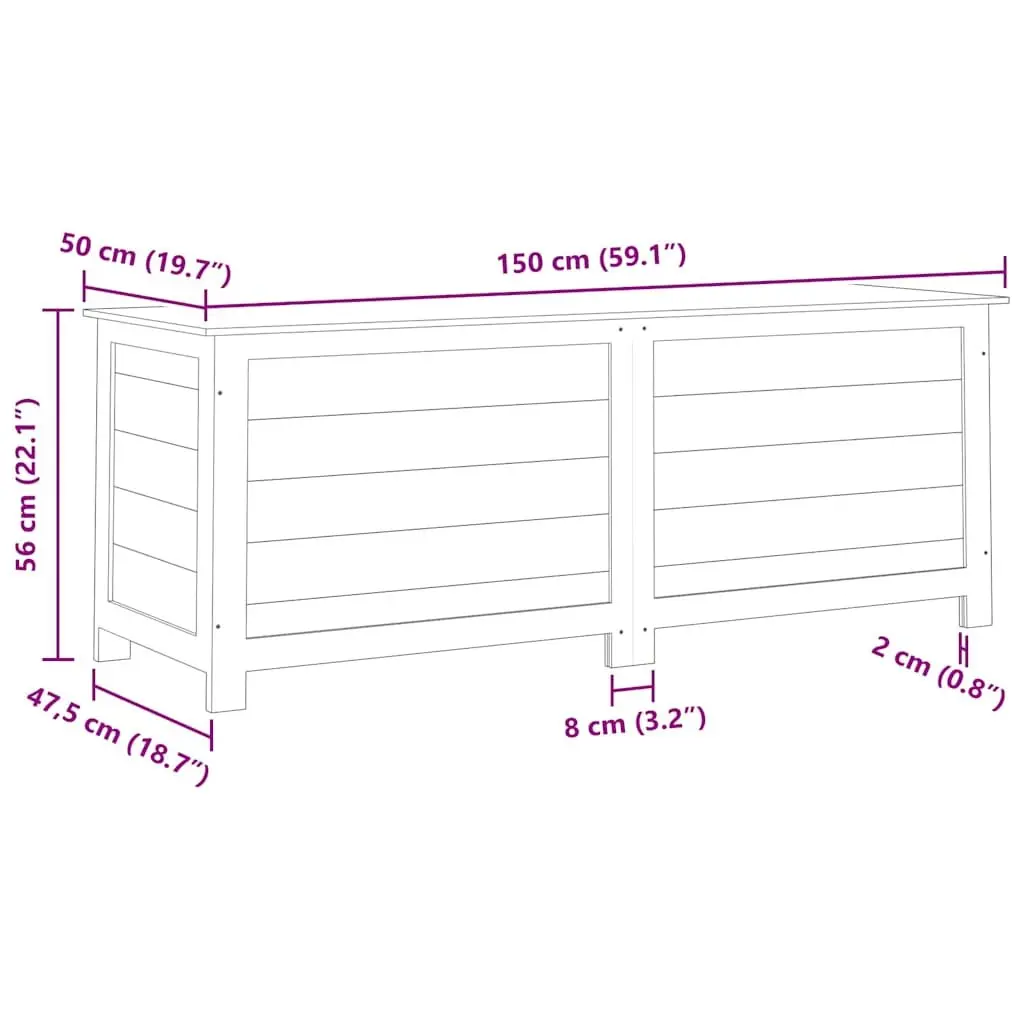 Solid Wood Fir Outdoor Storage Box for Garden Items