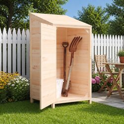 Solid Fir Wood Garden Shed for Outdoor Storage 55x52x112cm