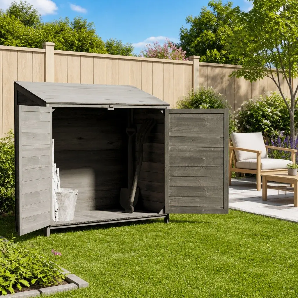 Solid Fir Garden Shed in Anthracite for Outdoor Storage