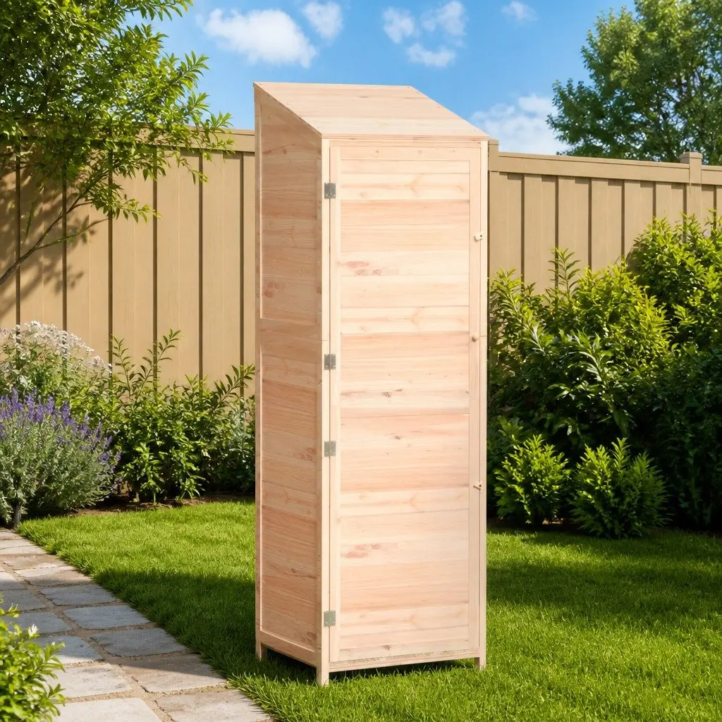 Garden Shed Solid Wood Fir 55x52x174.5cm Brown
