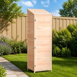 Durable Solid Wood Fir Garden Shed 55x52x174.5cm