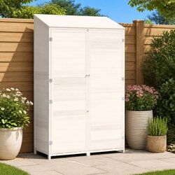 White Garden Shed Made of Solid Fir 102x52x174.5 cm