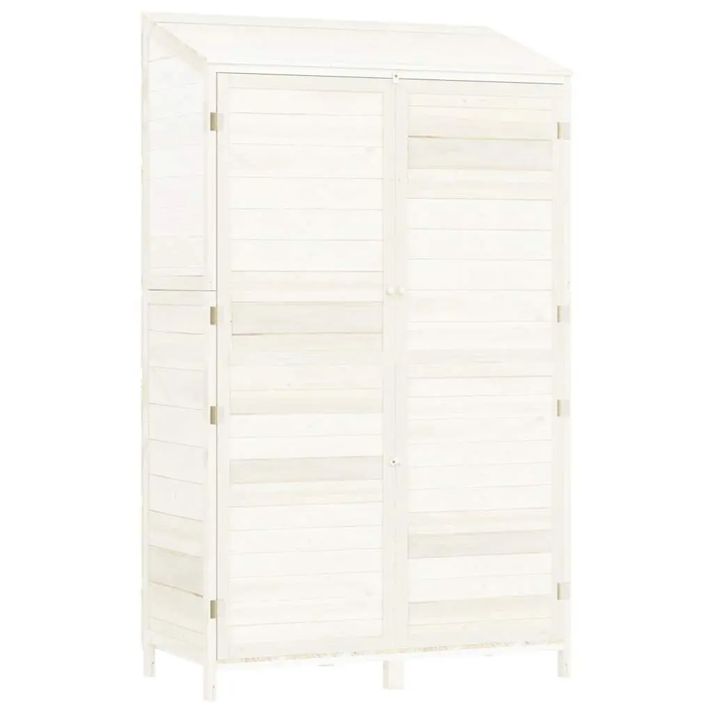 White Garden Shed Made of Solid Fir 102x52x174.5 cm