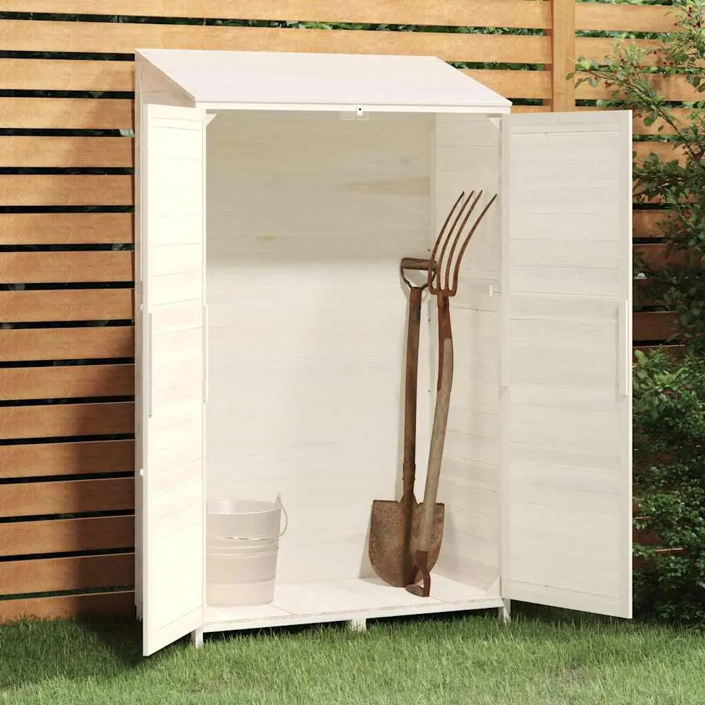 White Garden Shed Made of Solid Fir 102x52x174.5 cm