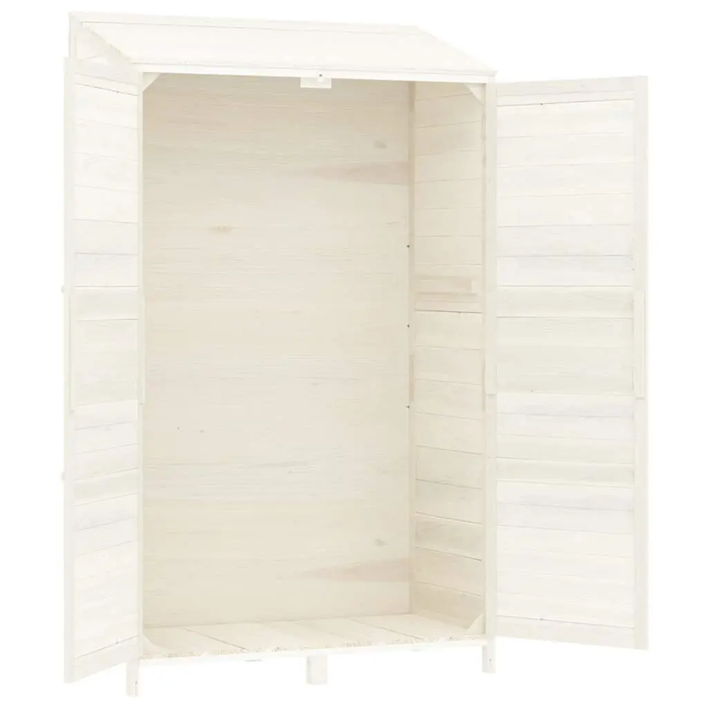 White Garden Shed Made of Solid Fir 102x52x174.5 cm