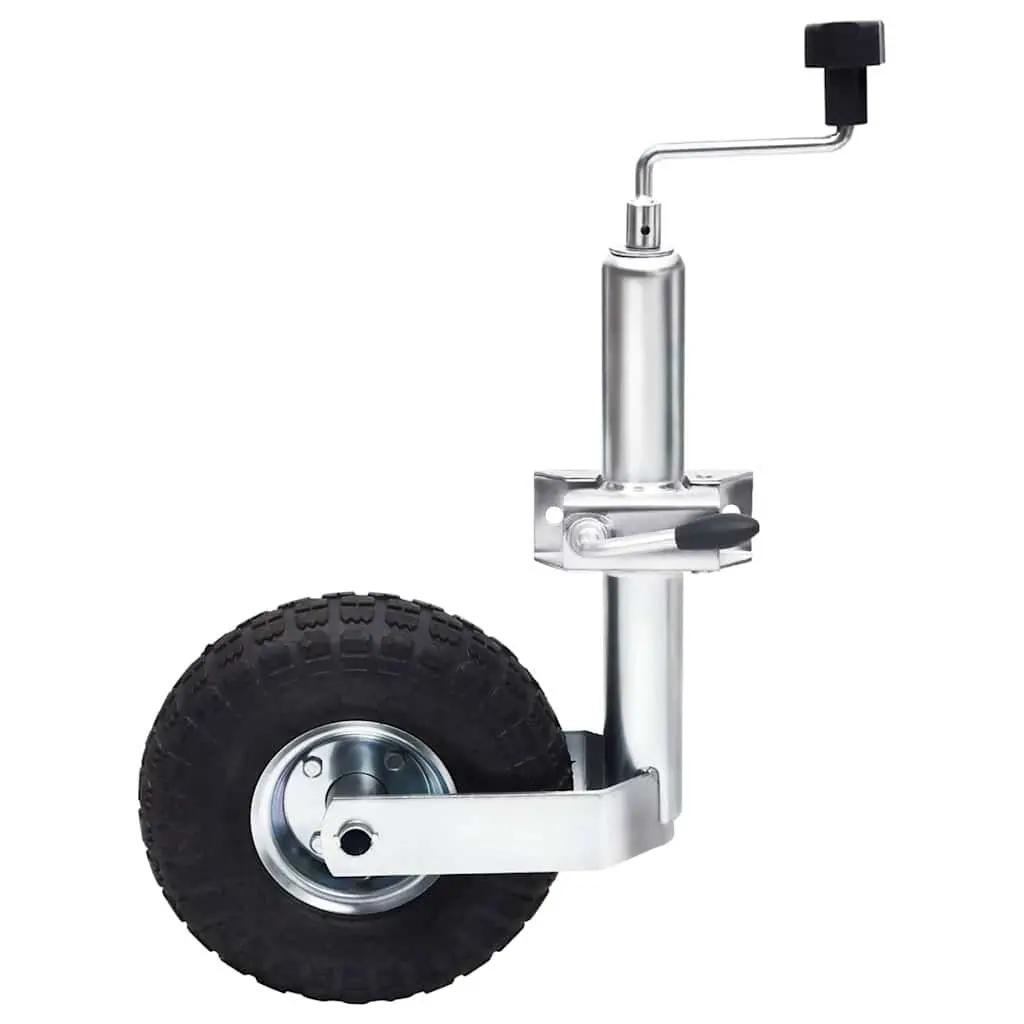 Jockey Wheel Galvanised Steel 59cm to 82cm Silver Split Clamp Adjustable Height Stabiliser Support