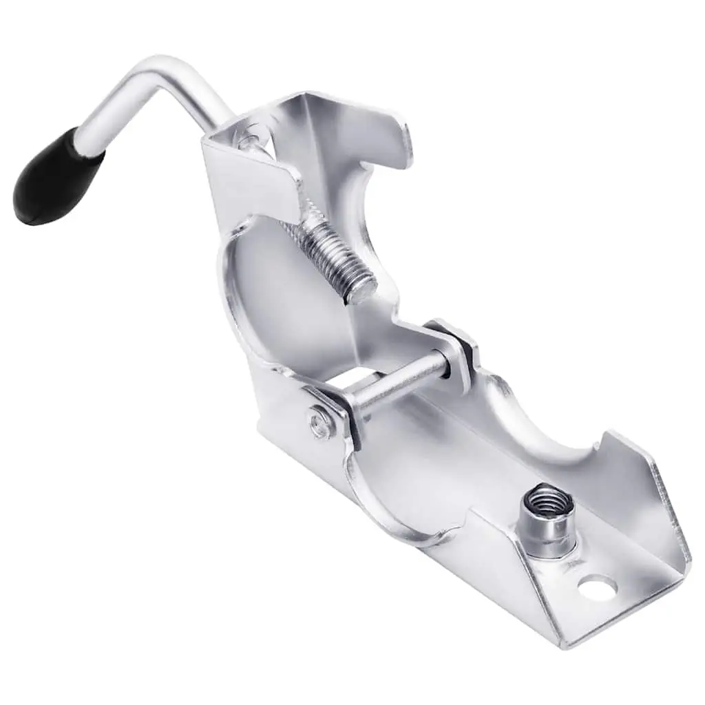 Jockey Wheel Galvanised Steel 59cm to 82cm Silver Split Clamp Adjustable Height Stabiliser Support