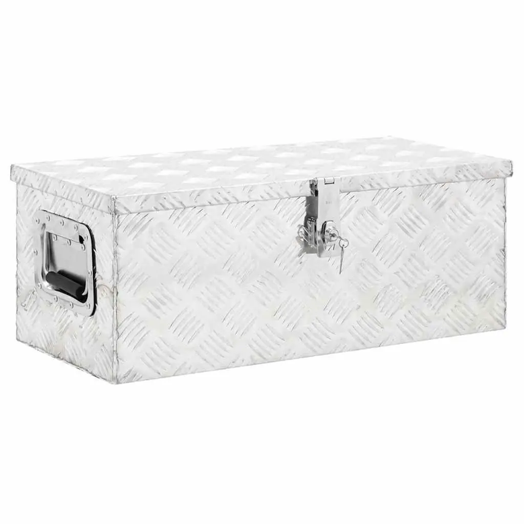 Silver Aluminium Storage Box for Tools, 70x31x27cm