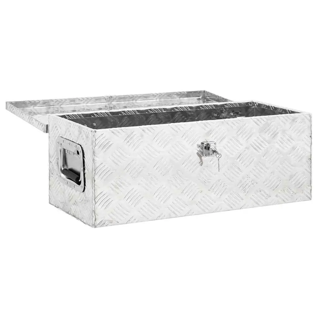 Silver Aluminium Storage Box for Tools, 70x31x27cm